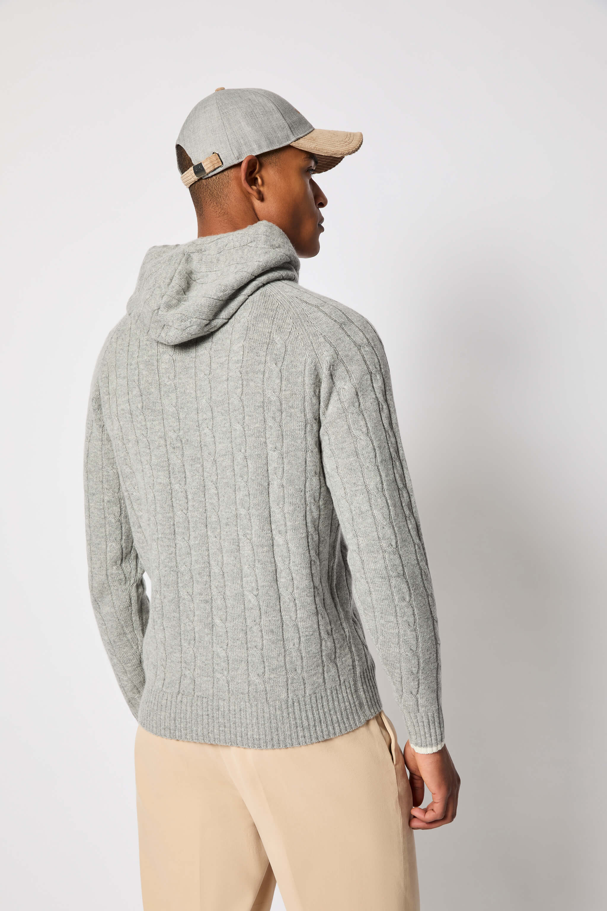 Gray knit hoodie