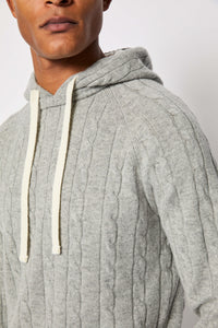 Gray knit hoodie blue