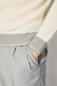 Knit hoodie in ivory white