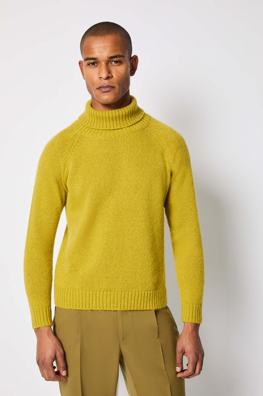 Acid-green turtleneck