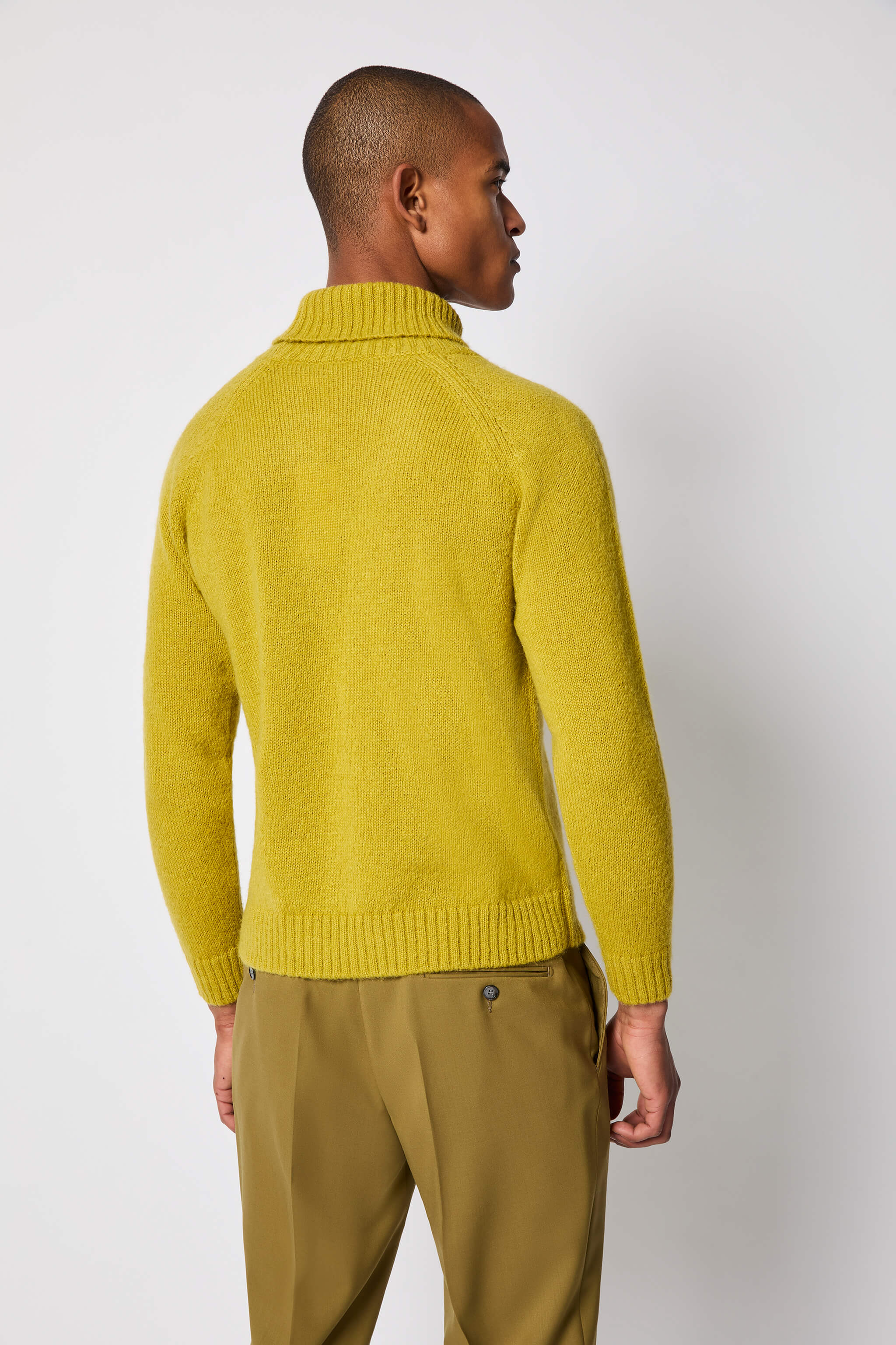 Acid-green turtleneck