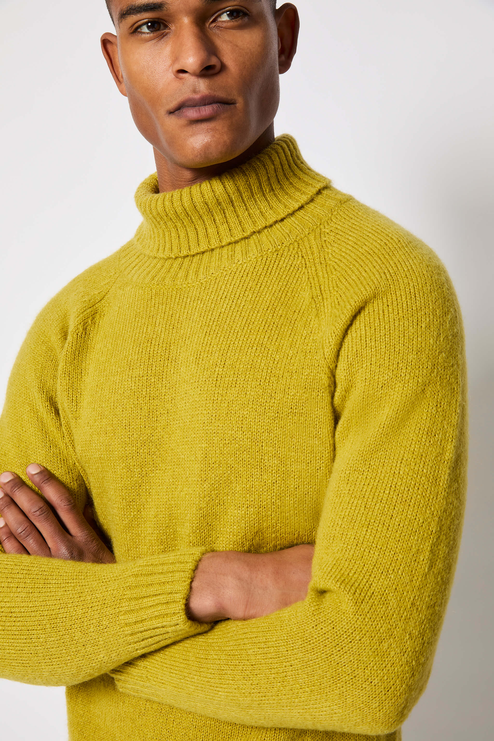 Acid-green turtleneck