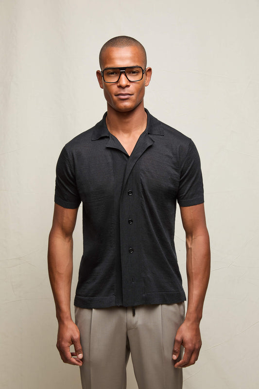 Camicia in maglia nera