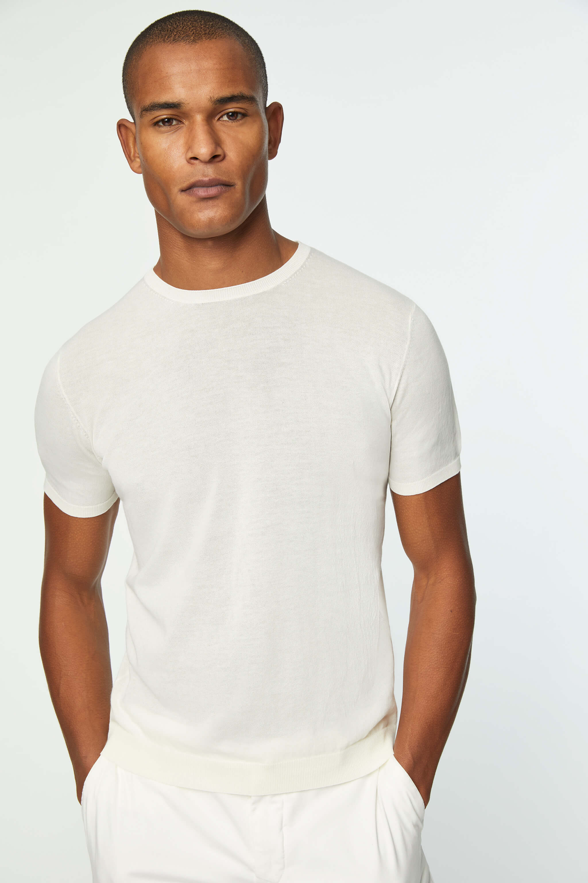 Short-sleeved shirt in White cotton