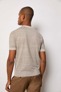 Linen and cotton t-shirt - taupe earth