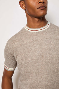 Linen and cotton t-shirt - taupe earth