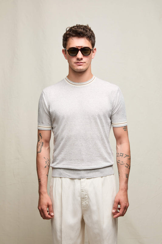 Maglia manica corta grigio perla