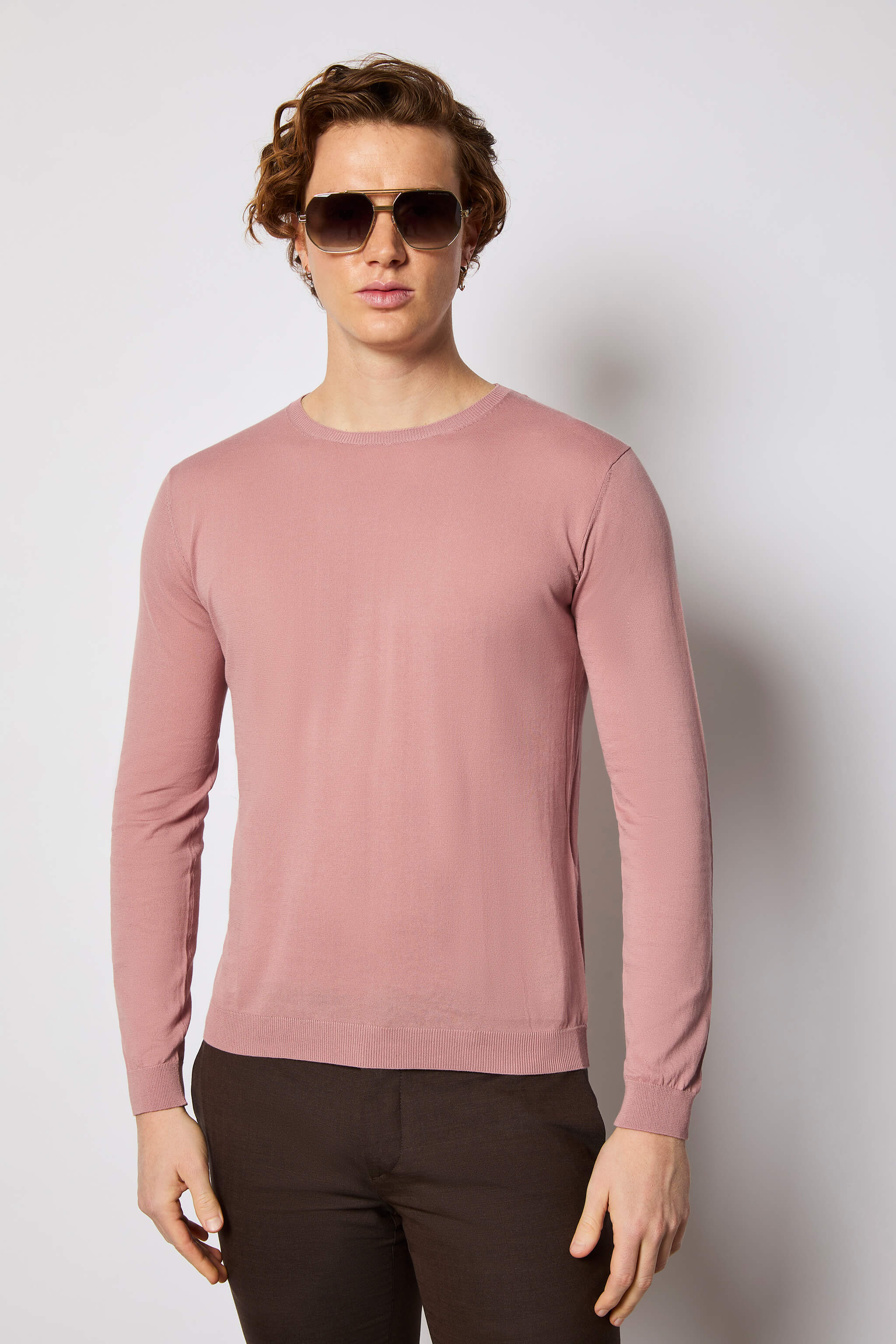 Long-sleeve cotton T-shirt - pink