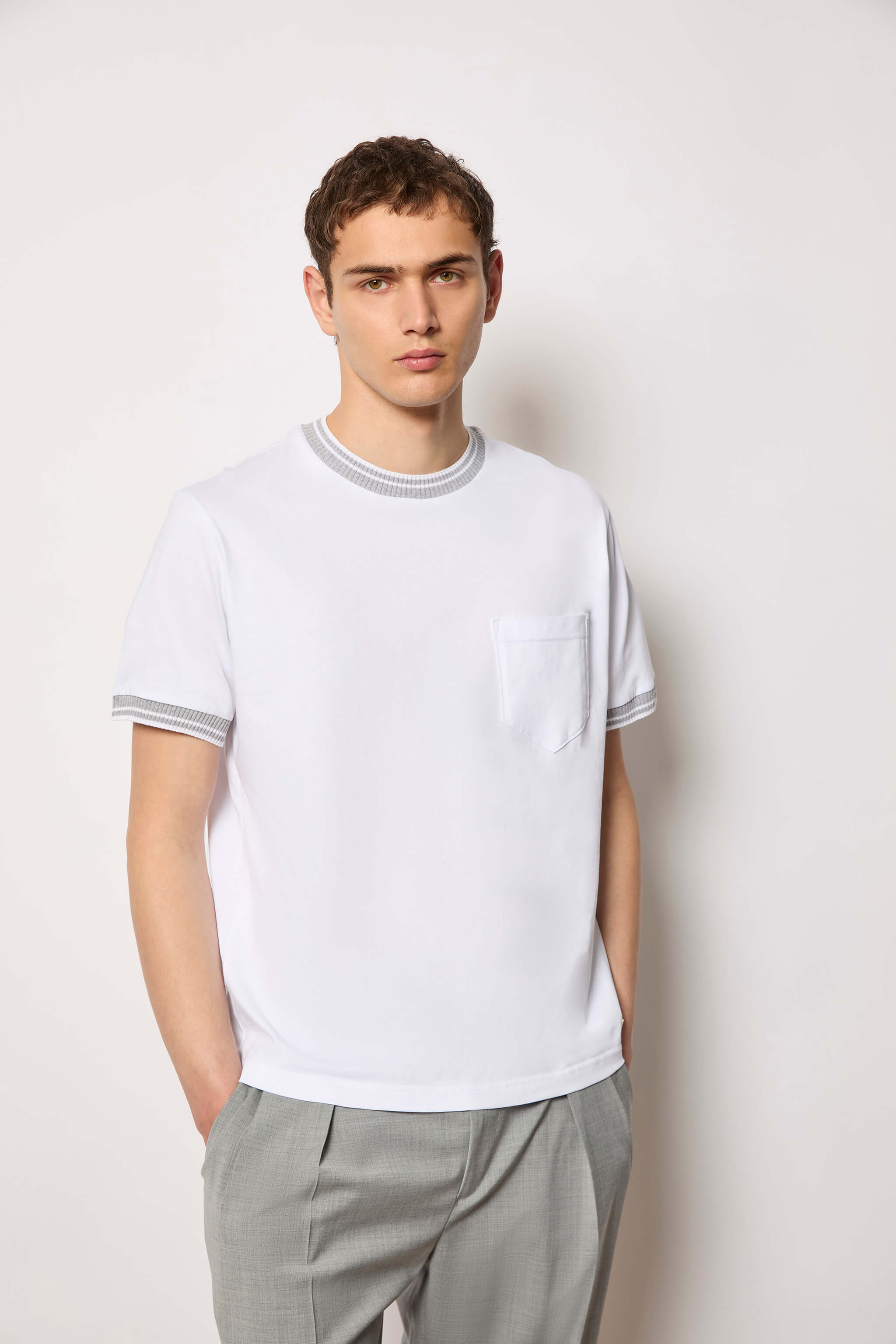 Cotton T-shirt with contrasting details