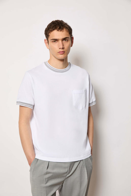 Cotton T-shirt with contrasting details