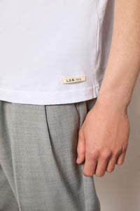 Cotton t-shirt with contrasting details white