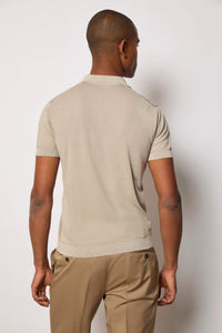 Knit polo shirt - beige beige