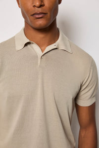 Knit polo shirt - beige beige