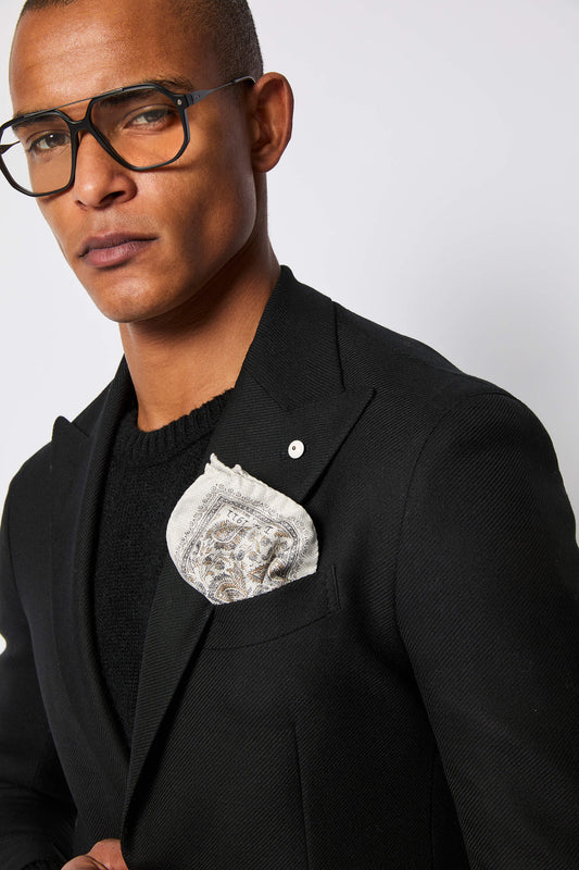 Pochette in 100% seta bianco avorio