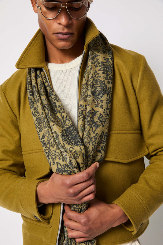 Sciarpa fantasia cashmere verde