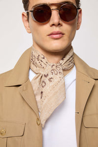 Geometric-print neck scarf - beige beige