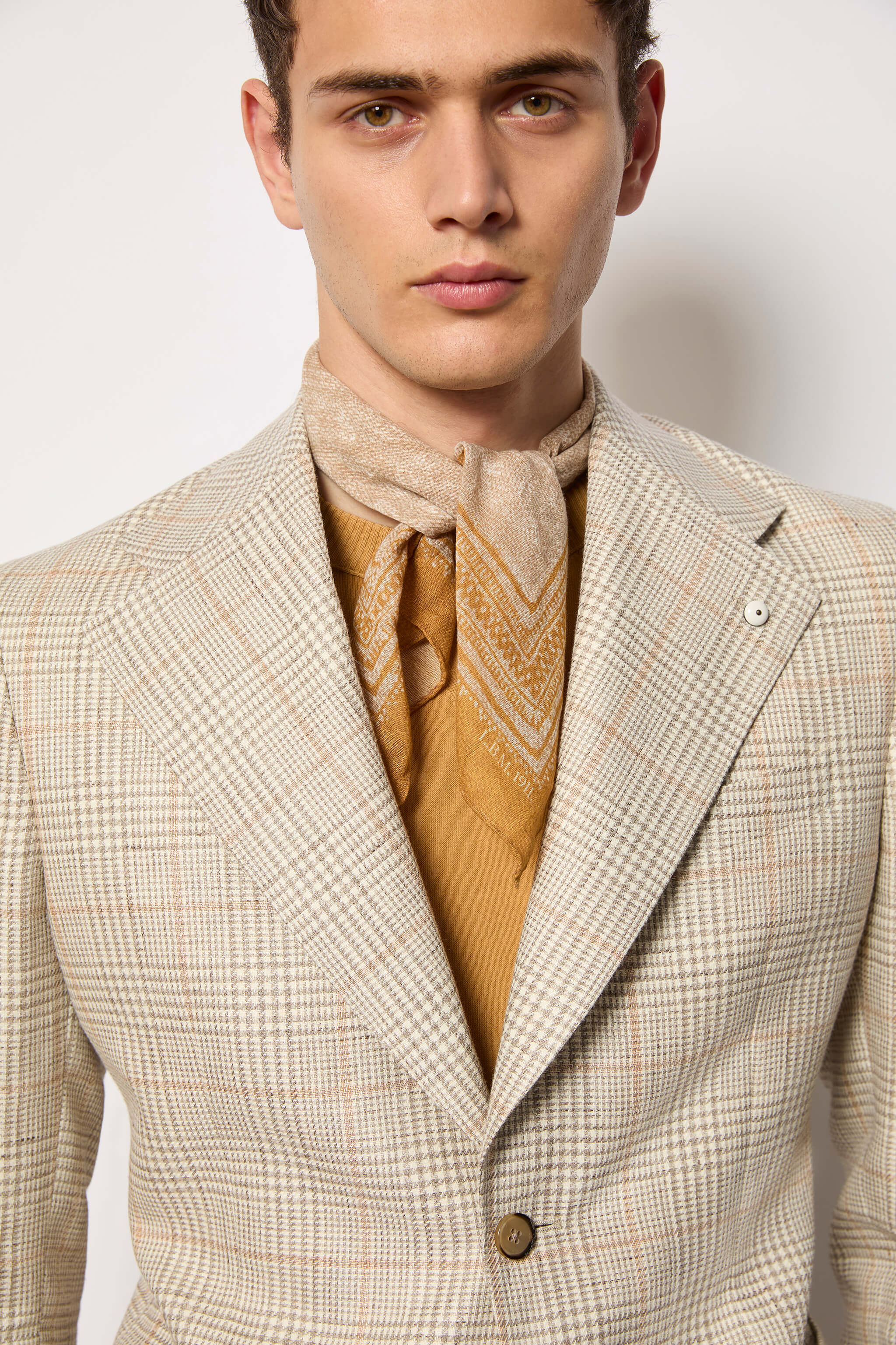 Foulard fantasia geometrica beige