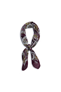 Paisley-print scarf in green bordeaux