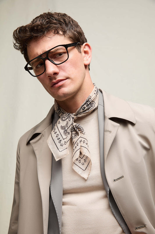 Foulard fantasia paisley sabbia