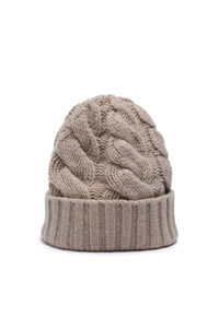 Berretto in cashmere nocciola beige