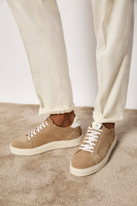 Sneaker retro-tennis beige terra