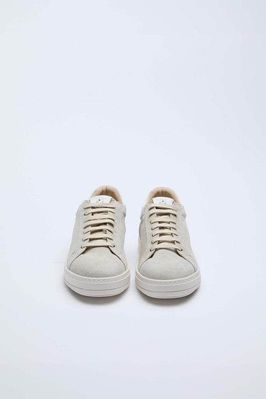 Ice grey retro tennis trainers