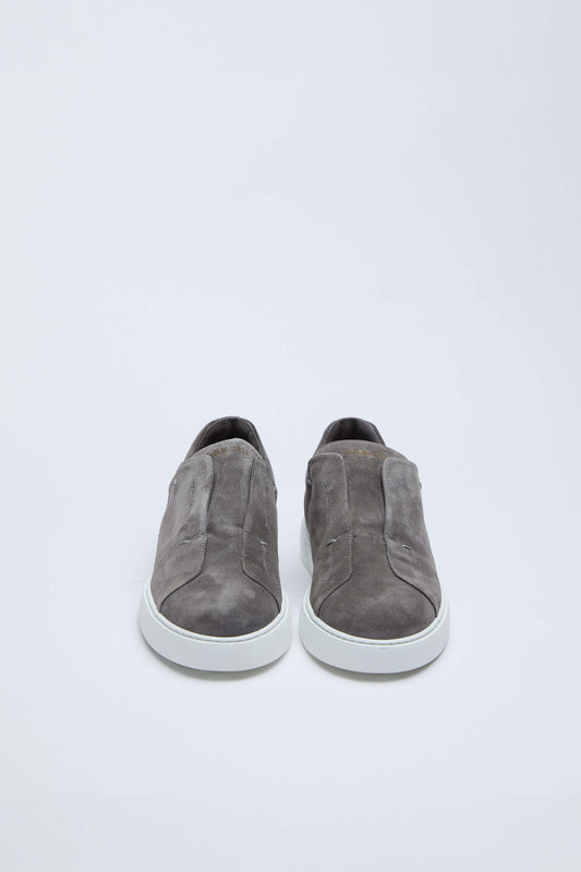 Sneaker slip-on scamosciata grigio fumo
