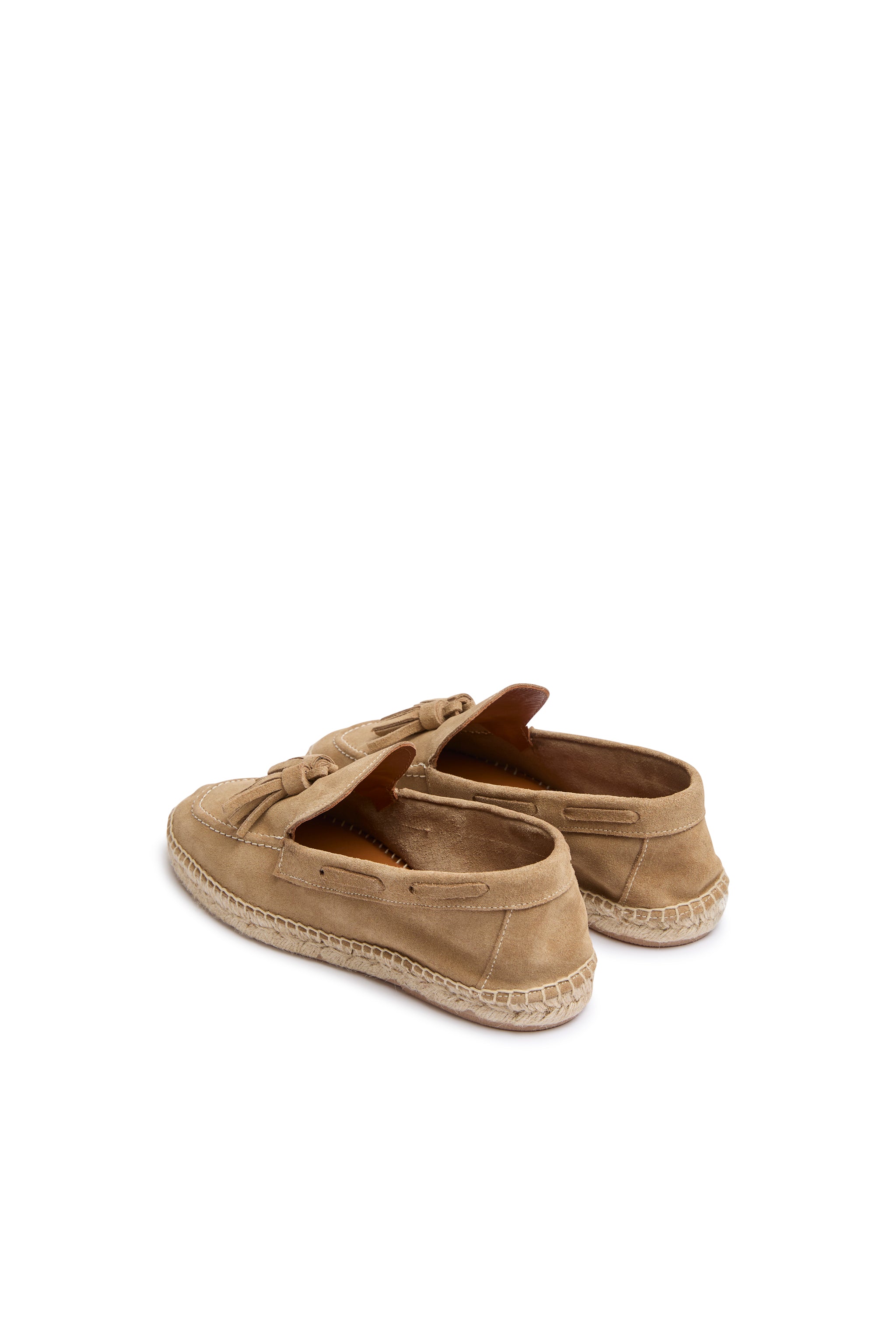 Mocassino con nappe in suede beige
