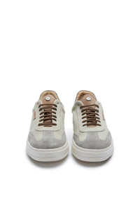 Suede sneakers in beige and gray