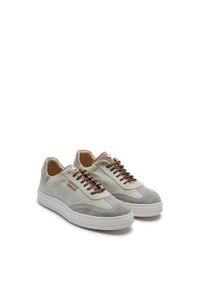 Suede sneakers in beige and gray