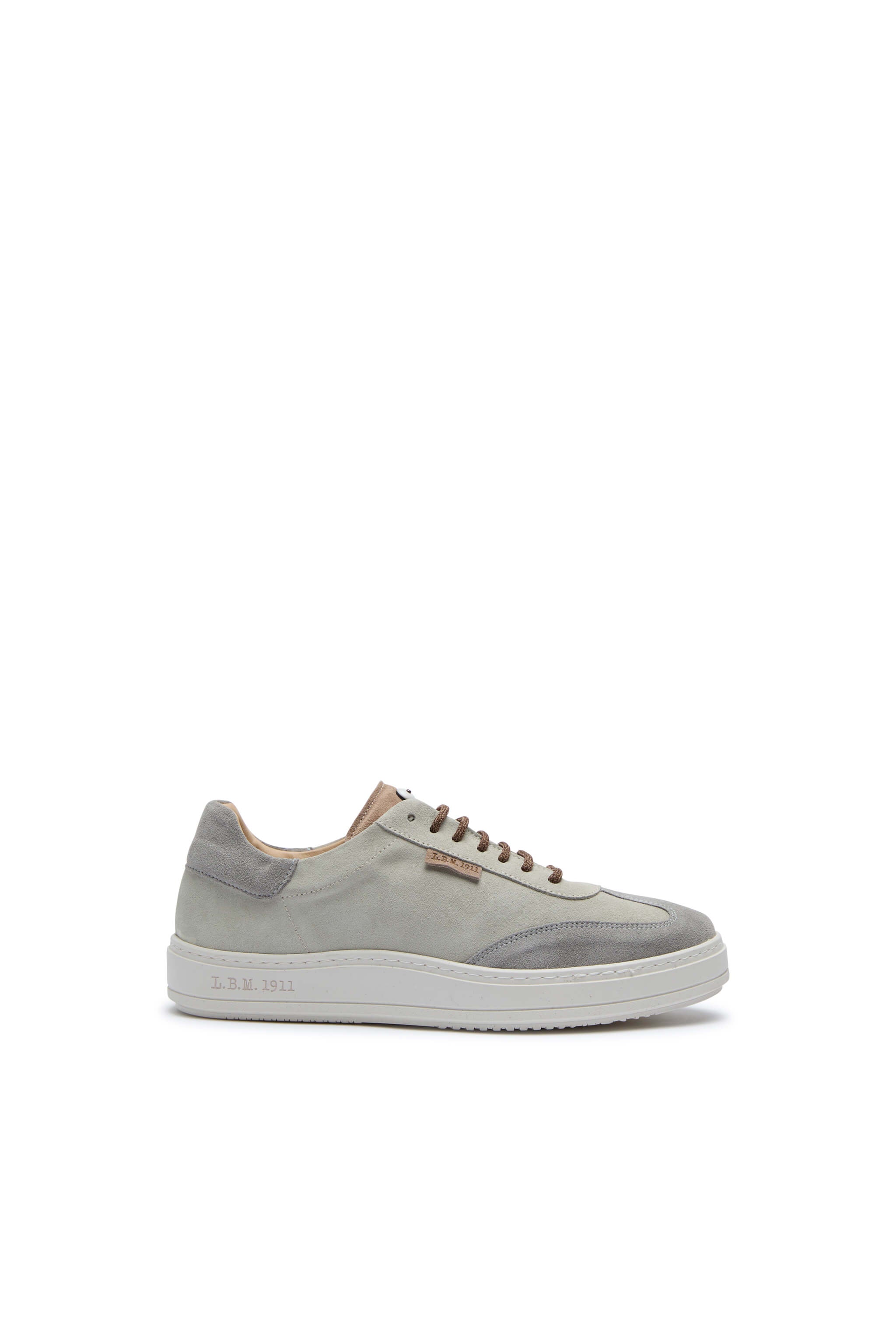 Suede sneakers in beige and gray