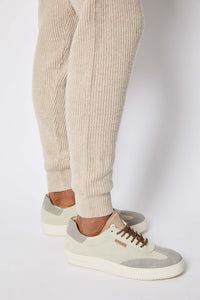 Suede sneakers in beige and gray