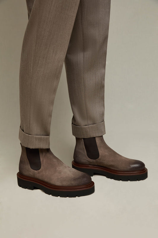 Taupe suede Chelsea boots