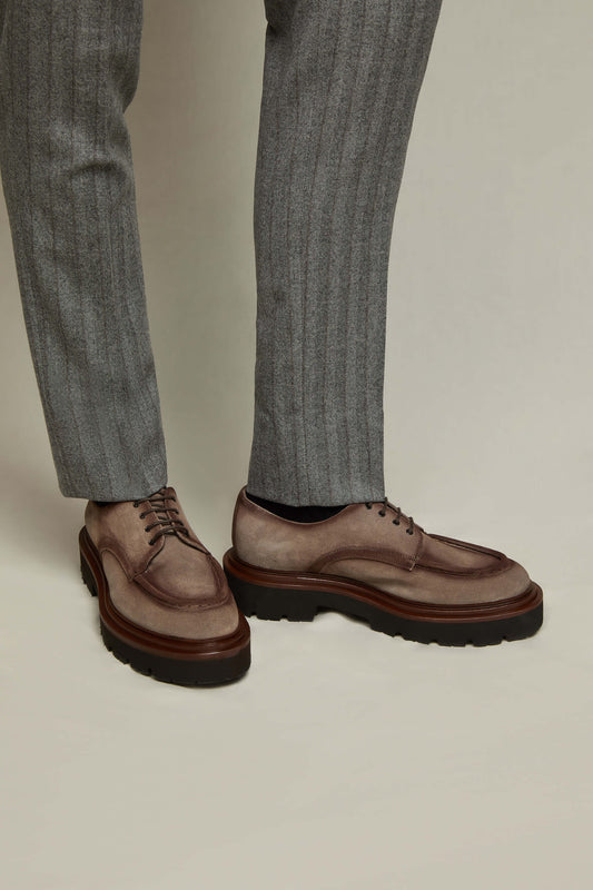 Two-tone suede Derby shoes