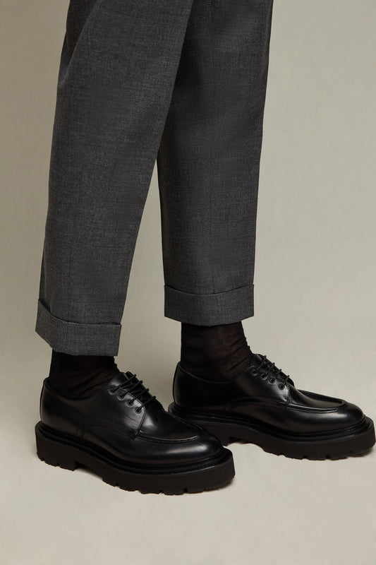 Leather Derby shoes in black
