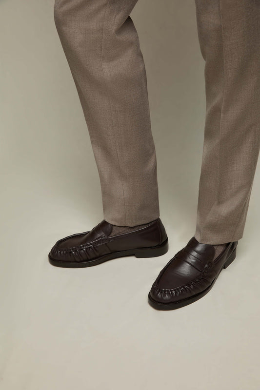 Leather loafers in dark brown