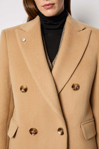 Sara jacket double-breasted camel wool coat earth