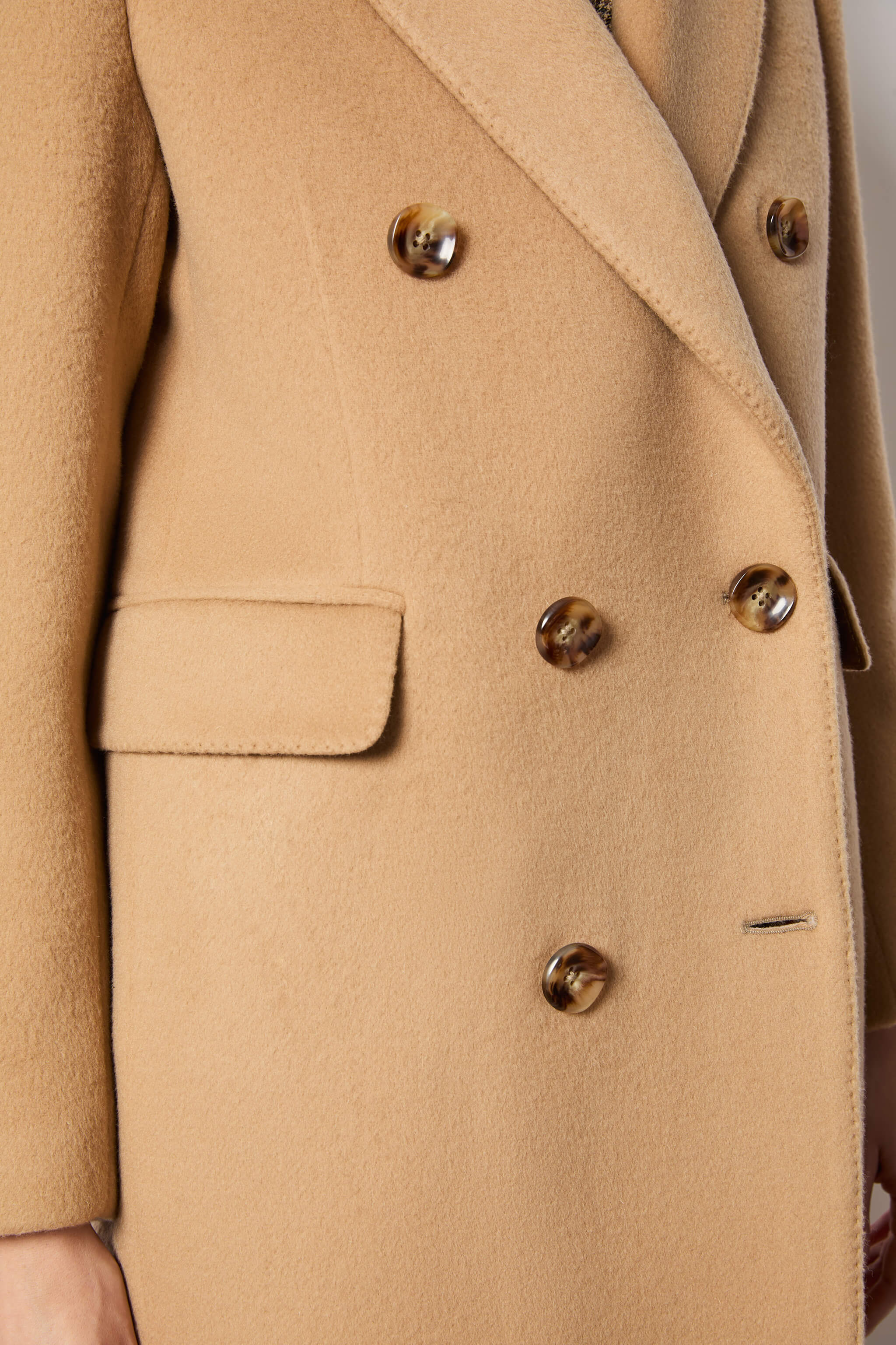 Sara jacket double-breasted camel wool coat