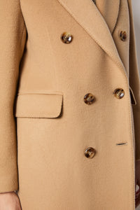 Sara jacket double-breasted camel wool coat earth