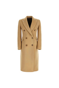 Sara jacket double-breasted camel wool coat earth