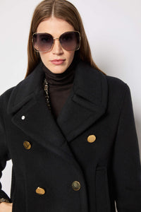 Black double-breasted peacoat black