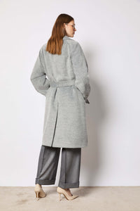 Light gray double-breasted coat light grey