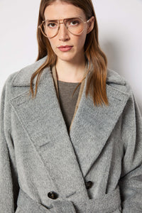Light gray double-breasted coat light grey