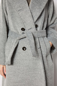 Light gray double-breasted coat light grey