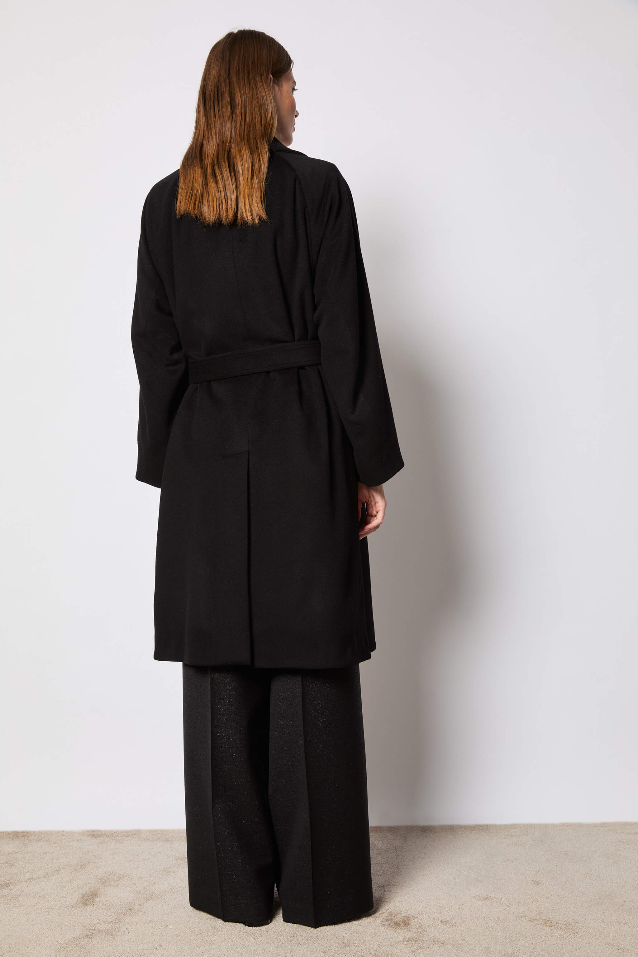 Erika pant double-breasted cashmere coat black