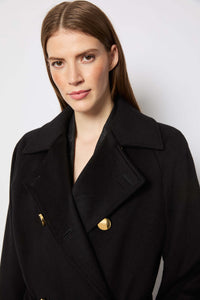 Erika pant double-breasted cashmere coat black black