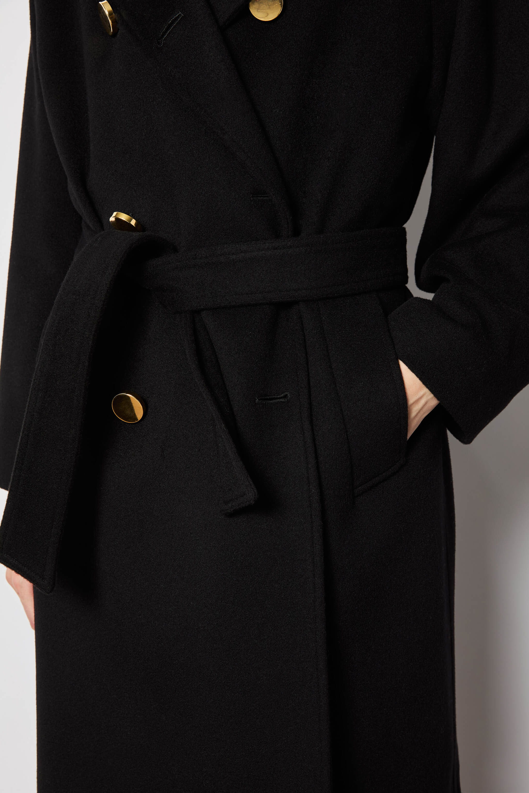 Erika pant double-breasted cashmere coat black