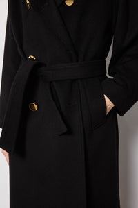 Erika pant double-breasted cashmere coat black black
