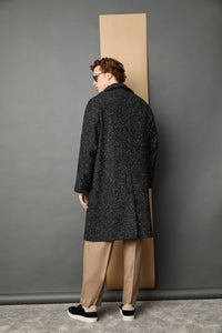 Double-breasted coat in black black