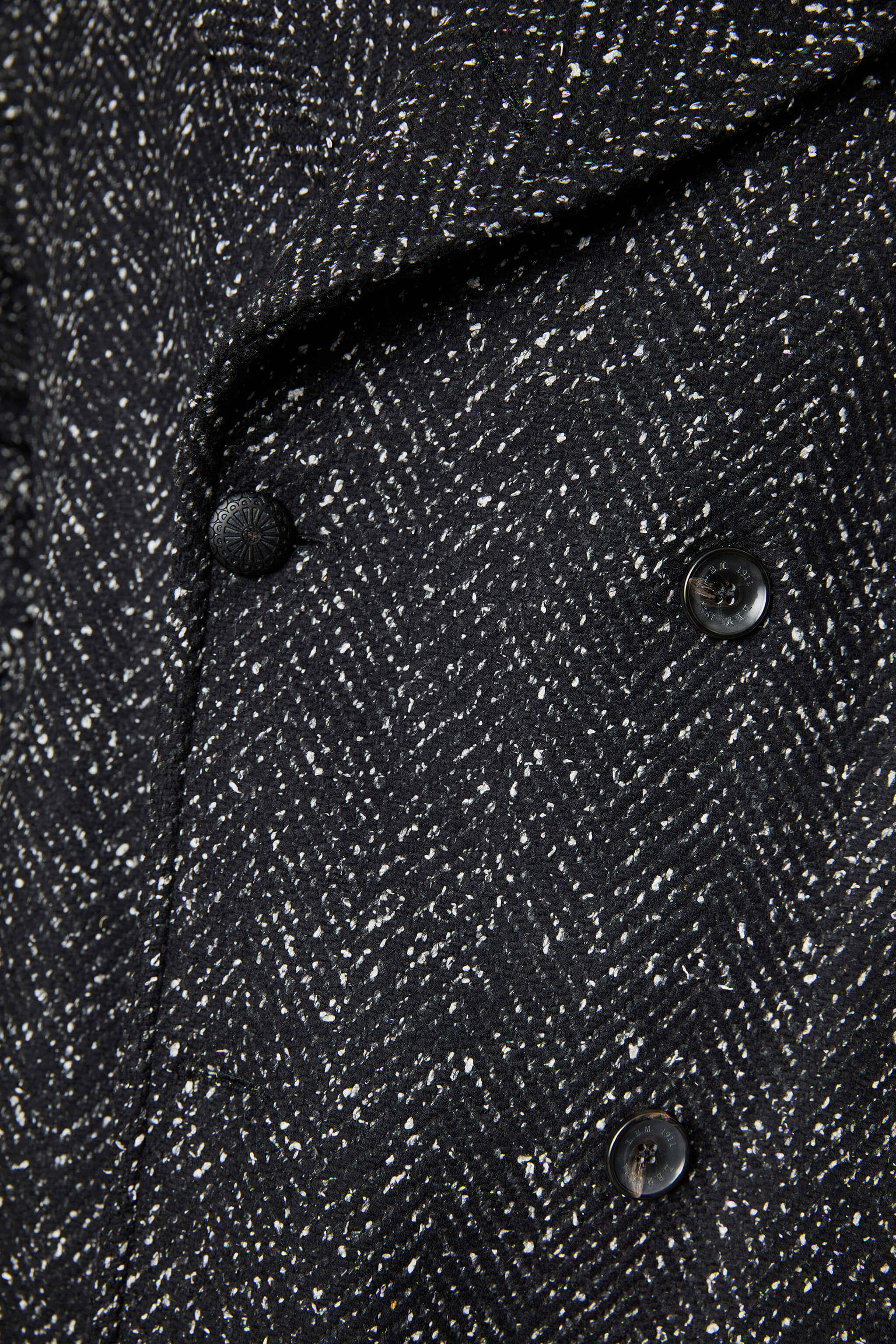 Double-breasted coat in black